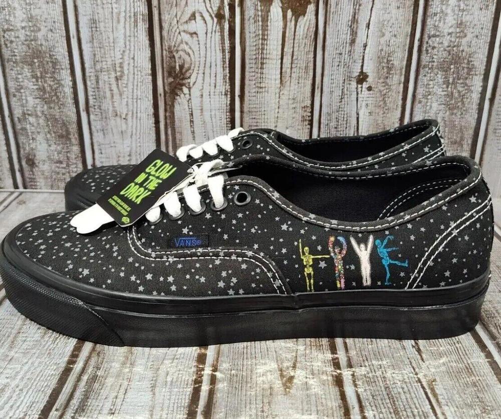 Vans Authentic Anaheim Factory M9.5/W11 Cosmic/Love Black Sneakers Glow In Dark
